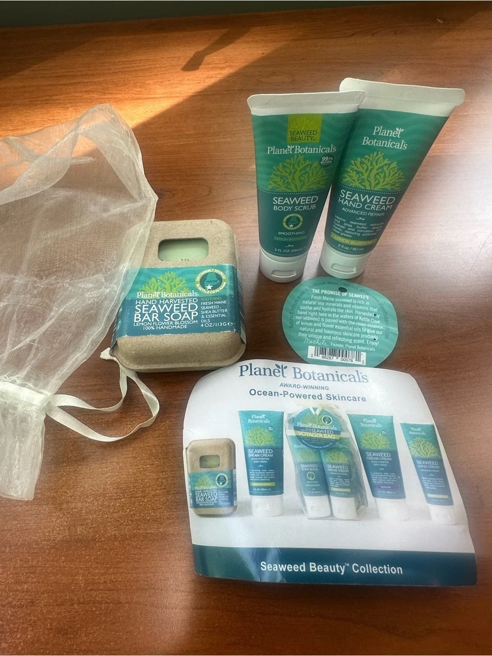 NWT Plant Botanicals Seaweed Lemon Blossom Hand Cream, Body Scrub & Soap Set